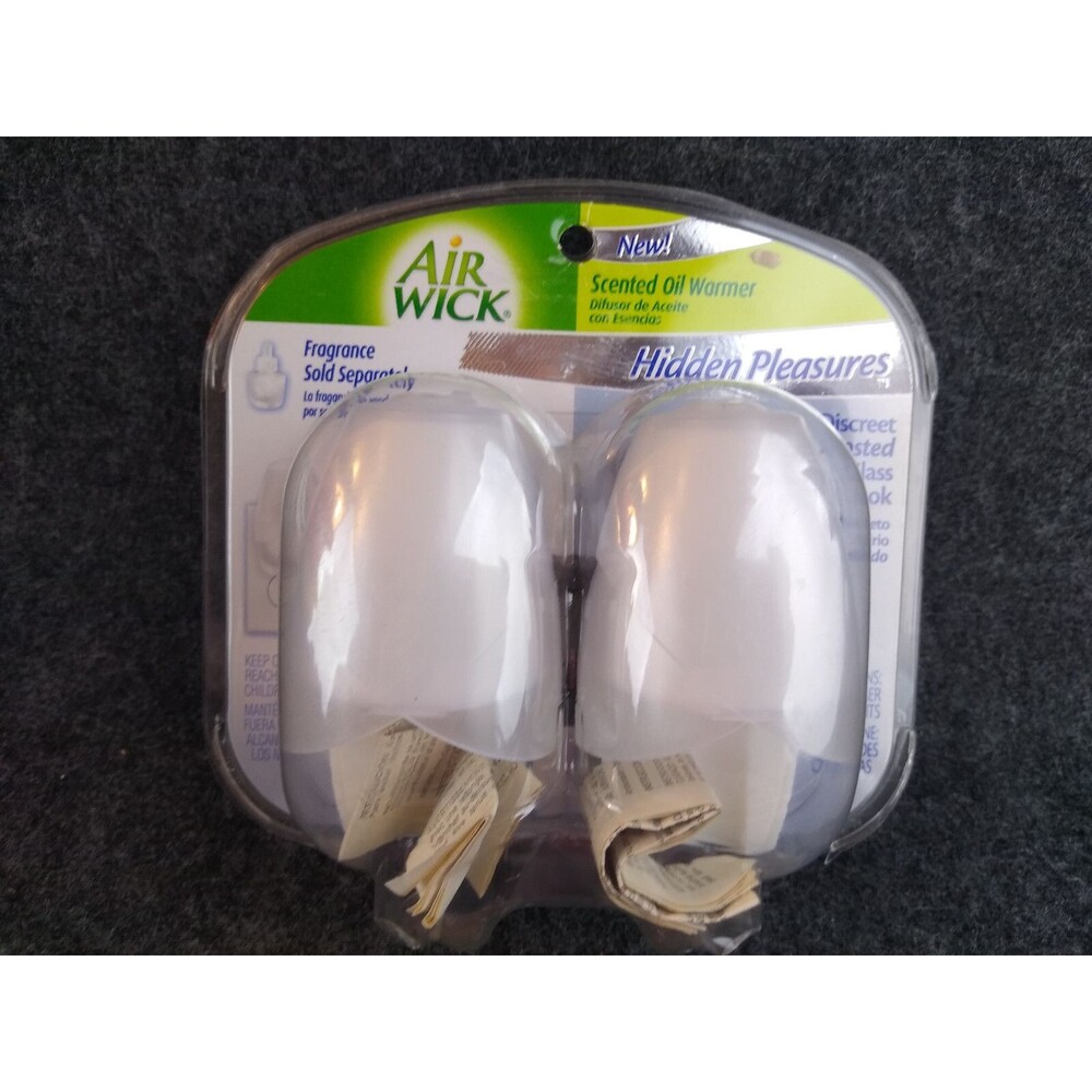 2-Pack Air Wick Scented Oil Warmers Hidden Pleasures Frosted Glass Look 2007 NEW